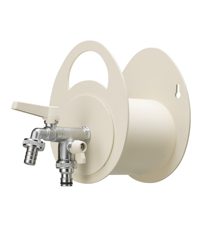 WALL-MOUNTED HOSE HOLDER WITH DOUBLE IVORY TAP - BELFER 42/MU.4