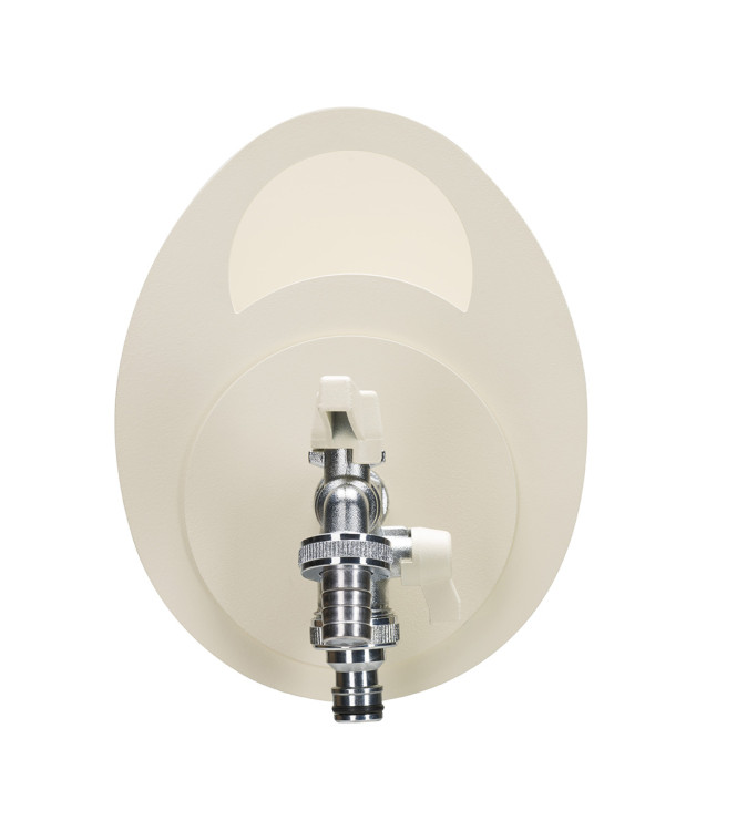 WALL-MOUNTED HOSE HOLDER WITH DOUBLE IVORY TAP - BELFER 42/MU.4