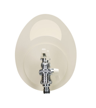 WALL-MOUNTED HOSE HOLDER WITH DOUBLE IVORY TAP - BELFER 42/MU.4