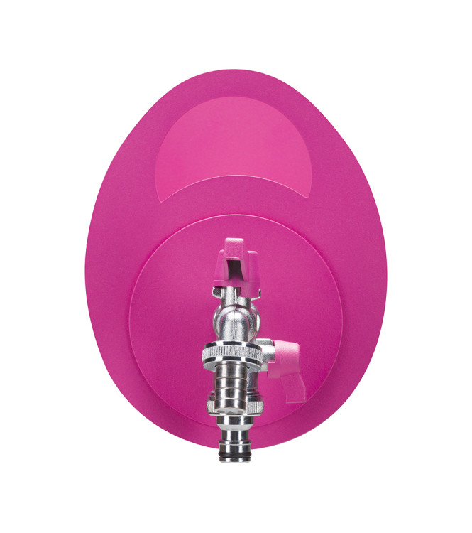 WALL-MOUNTED PIPE HOLDER WITH DOUBLE TAP CYCLAMEN - BELFER 42/MU.6