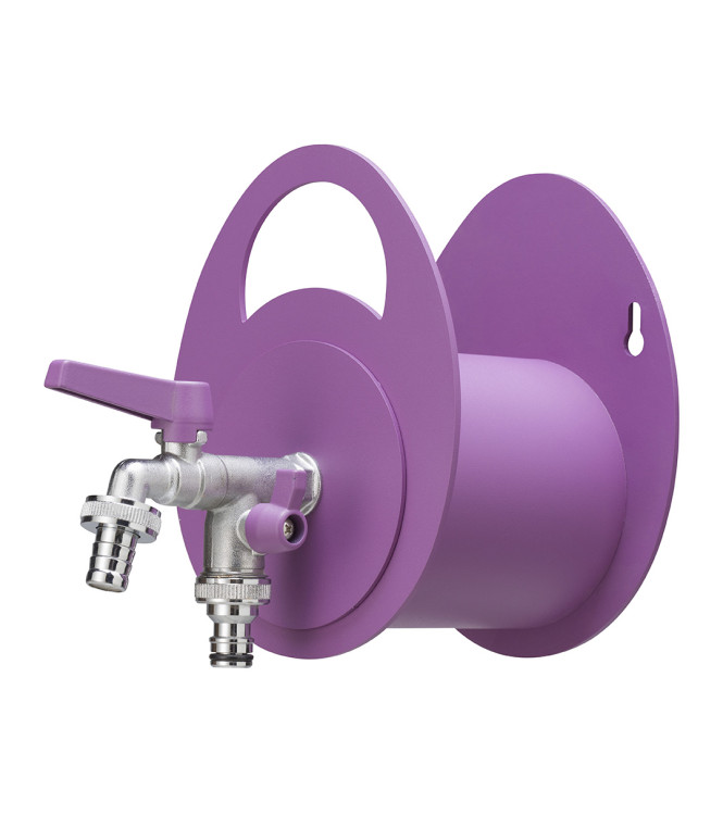 WALL-MOUNTED HOSE HOLDER WITH DOUBLE VIOLET TAP - BELFER 42/MU.7