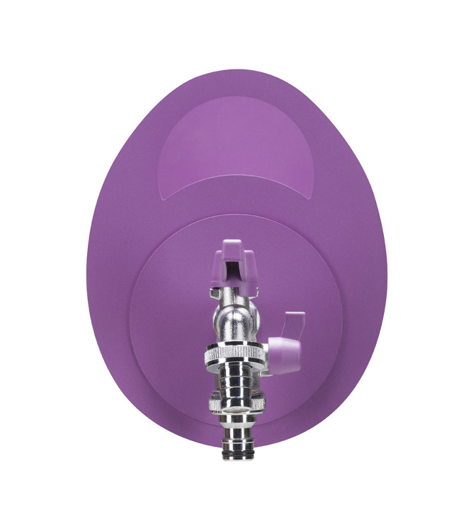 PORTA TUBO A MURO CON DOPPIO RUBINETTO VIOLA - BELFER 42/MU.7