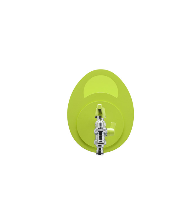 PORTA TUBO A MURO CON DOPPIO RUBINETTO VERDE ACIDO - BELFER 42/MU.8