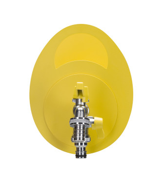 PORTA TUBO A MURO CON DOPPIO RUBINETTO GIALLO - BELFER 42/MU.9