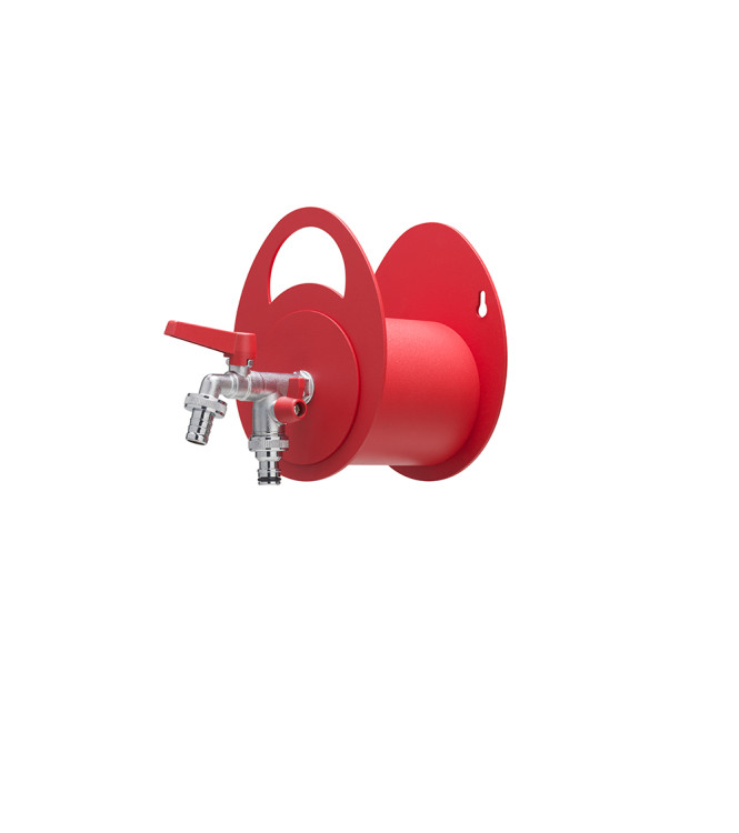 WALL-MOUNTED HOSE HOLDER WITH DOUBLE RED TAP - BELFER 42/MU.11