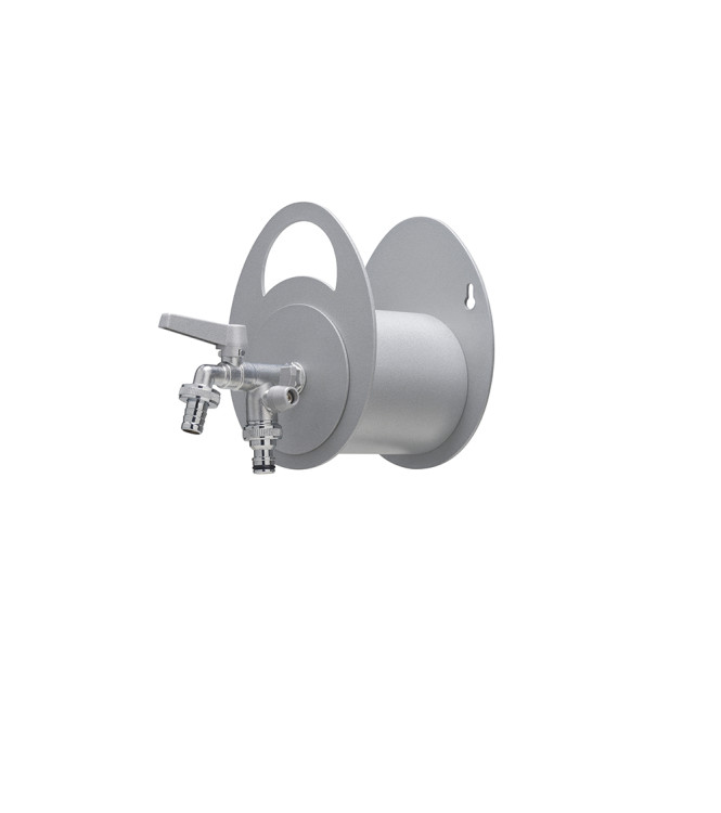 WALL-MOUNTED HOSE HOLDER WITH DOUBLE ALUMINUM TAP - BELFER 42/MU.14