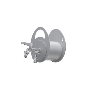 PORTA TUBO A MURO CON DOPPIO RUBINETTO ALLUMINIO - BELFER 42/MU.14