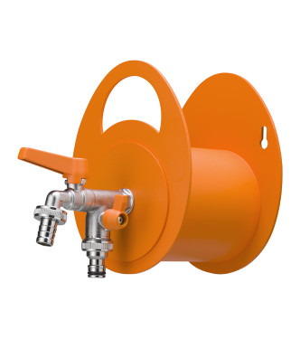 WALL-MOUNTED HOSE HOLDER WITH DOUBLE ORANGE TAP - BELFER 42/MU.15