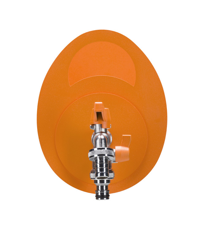 PORTA TUBO A MURO CON DOPPIO RUBINETTO ARANCIONE - BELFER 42/MU.15