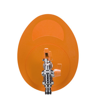 PORTA TUBO A MURO CON DOPPIO RUBINETTO ARANCIONE - BELFER 42/MU.15