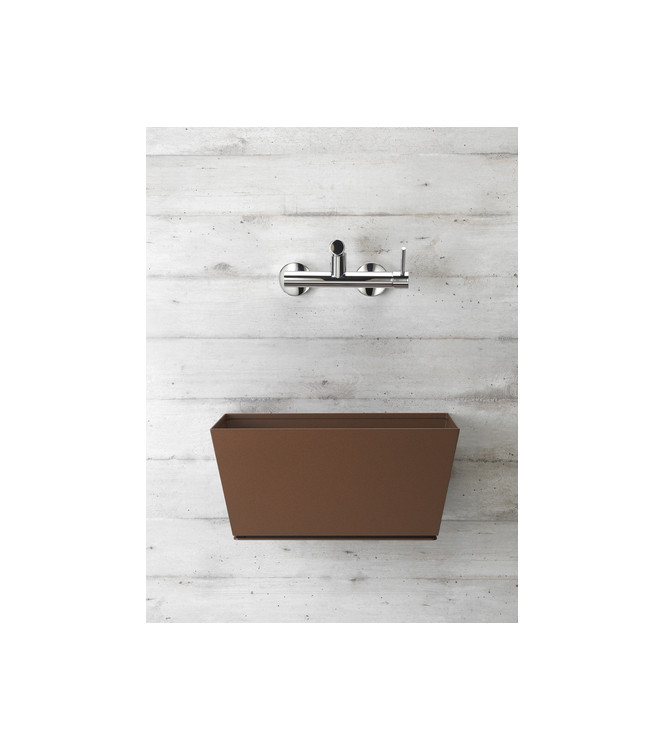 WALL-MOUNTED FOUNTAIN WITH RUST-COLORED BASIN - BELFER 42/PRQ.2