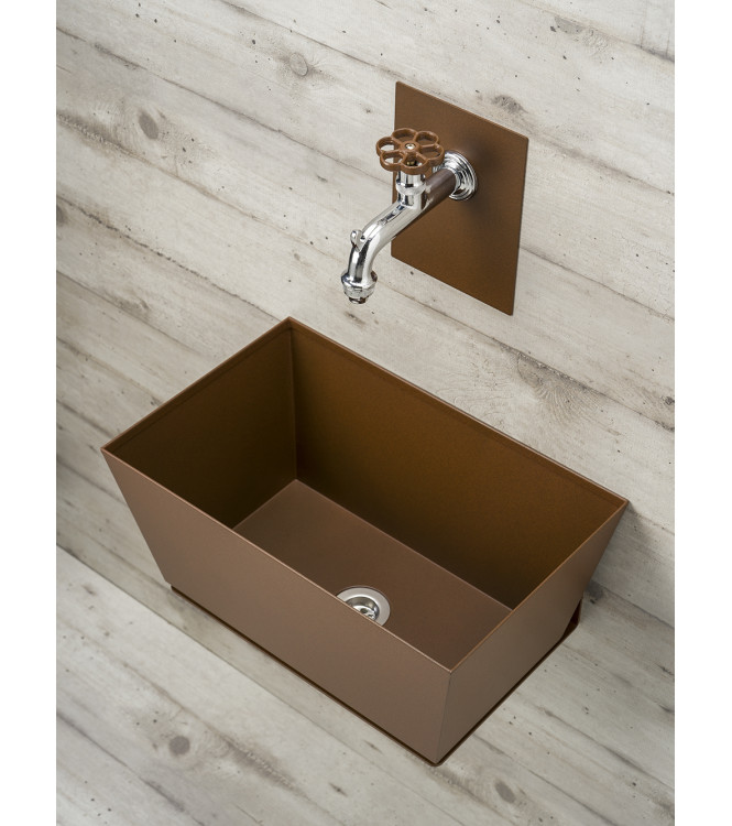 FONTANA A PARETE CON VASCHETTA RUGGINE - BELFER 42/PRQ.2