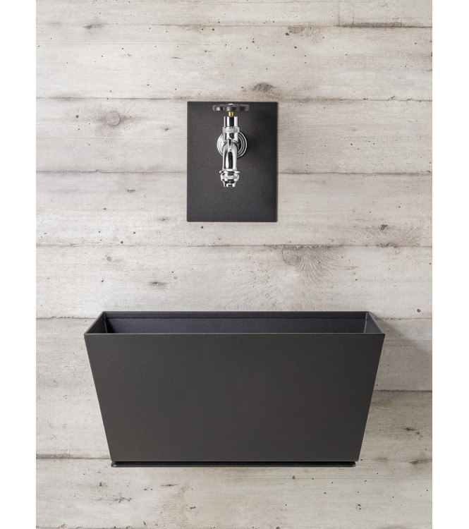 FONTANA A PARETE CON VASCHETTA ANTRACITE - BELFER 42/PRQ.5
