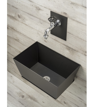 FONTANA A PARETE CON VASCHETTA ANTRACITE - BELFER 42/PRQ.5