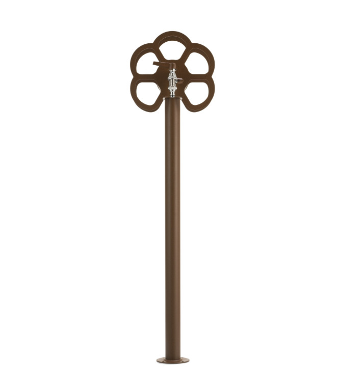 FONTANA CON CON PORTAGOMMA A FIORE RUGGINE - BELFER 42/SRF.2