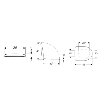 GEBERIT GEBERIT SELNOVA WHITE SOFT-CLOSE TOILET SEAT - 500.333.01.1