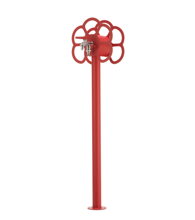 FONTANA CON CON PORTAGOMMA A FIORE ROSSO - BELFER 42/SRF.11