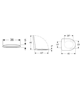 GEBERIT GEBERIT SELNOVA WHITE STANDARD TOILET SEAT - 500.331.01.1