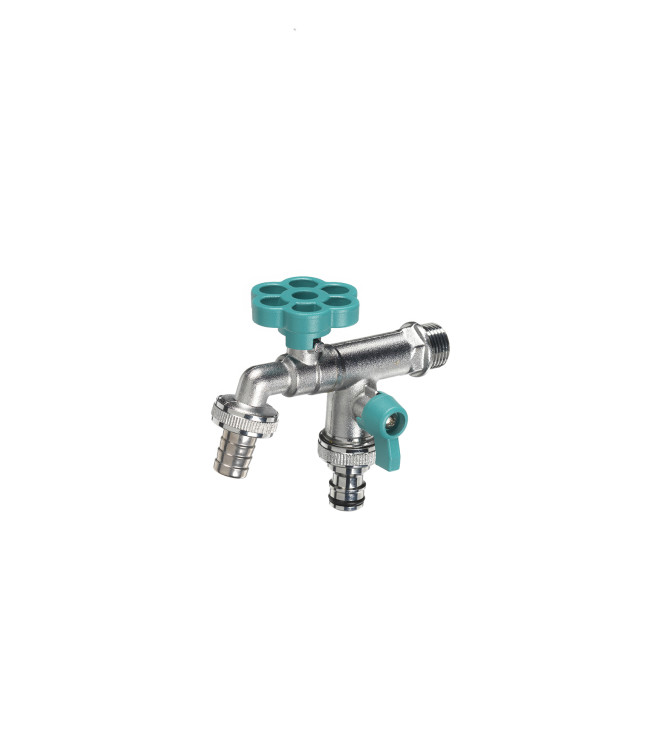 DOUBLE TAP WITH TURQUOISE FLOWER - BELFER RUB/030.10