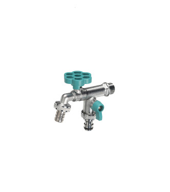 DOUBLE TAP WITH TURQUOISE FLOWER - BELFER RUB/030.10