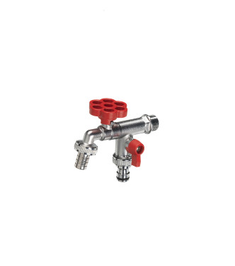 DOUBLE TAP WITH RED FLOWER - BELFER RUB/030.11