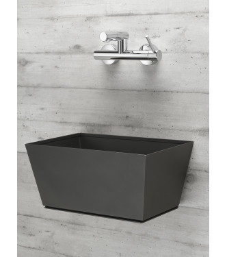 WALL-MOUNTED FOUNTAIN WITH ANTHRACITE MIXER - BELFER 42/PRQM.5