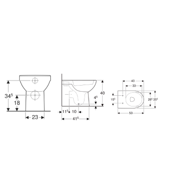 GEBERIT SELNOVA BACK TO WALL FLOOR-MOUNTED TOILET WHITE - 500.844.00.7