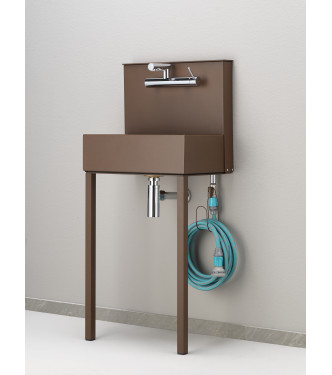 LAVANDINO A PARETE CON MISCELATORE RUGGINE - BELFER 42/PRLM.2