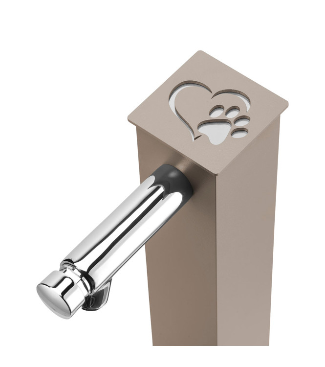 PET WATER FOUNTAIN WITH TIMED PUSH BUTTON TAP, DOVE GREY - BELFER 42/REX-P.16