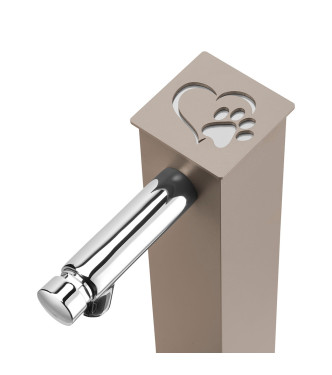 PET WATER FOUNTAIN WITH TIMED PUSH BUTTON TAP, DOVE GREY - BELFER 42/REX-P.16