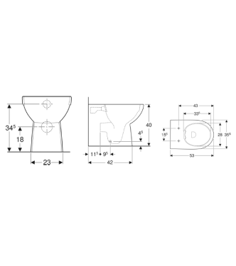 GEBERIT SELNOVA VASO A TERRA BACK TO WALL CON SCARICO MULTI RIMFREE BIANCO - 500.393.01.7