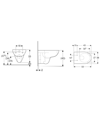 GEBERIT SELNOVA WALL-HUNG TOILET WHITE - 500.260.01.7