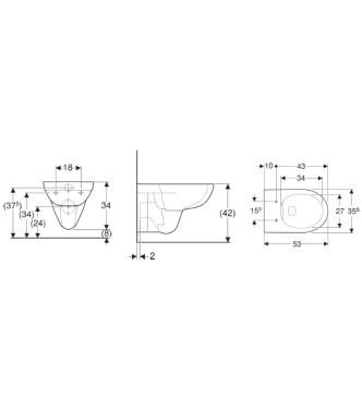 GEBERIT SELNOVA RIMFREE WALL-HUNG TOILET WHITE - 500.265.01.1