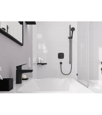 HANSGROHE LOGIS SINGLE-LEVER BASIN MIXER 100 + PUSH-OPEN MATT BLACK - 71107670