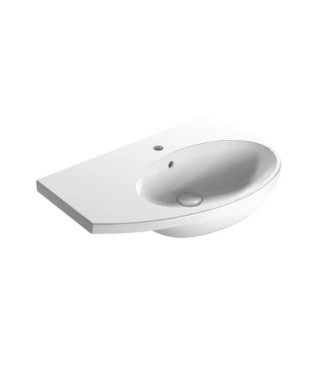 MODE RIGHT-HANDED WALL-MOUNTED WASHBASIN 70X45 GLOSSY WHITE - ME070DBI