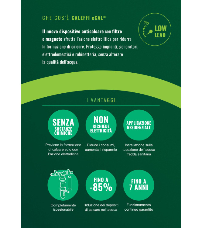 CALEFFI DISPOSITIVO ANTICALCARE ELETTROLITICO CON FILTRO E MAGNETE D. 1" - 537761