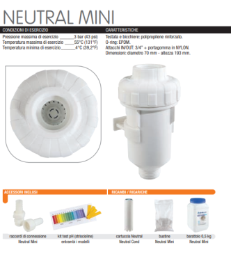 NEUTRALIZZATORE DI CONDENSA ATLAS FILTRI RE6170140 PER CALDAIE A CONDENSAZIONE - ATTACCO 3/4", CON RICARICA INCLUSA