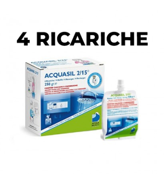 4 RICARICHE ACQUASIL 2/15 250 GR. - ANTICORROSIVO ANTINCROSTANTE PER POMPE MINIDUE - ACQUA BREVETTI PC100