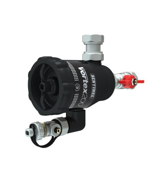 SENTINEL ELIMINATOR VORTEX 200 ULTRACOMPACT SLUDGE FILTER 200 ML 3/4" M CONNECTION (UNDER BOILER) - ELIMV200-90D3/4M-EXP