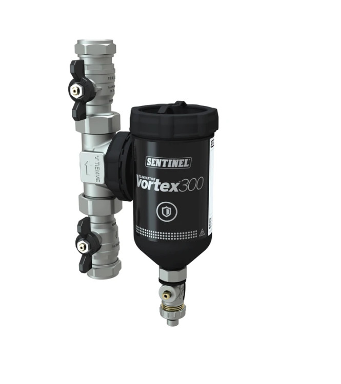 SENTINEL ELIMINATOR VORTEX 300 ULTRACOMPACT SLUDGE FILTER 300 ML 2 3/4" F CONNECTIONS - ELIMV300-GRP3/4F-EXP