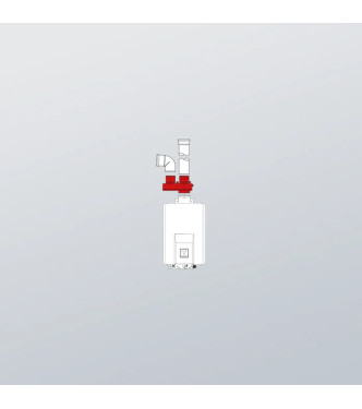 SDOPPIATORE ARIA-FUMI 80/80 RINNAI CON RACCOGLI CONDENSA - FOT-HX060-A08