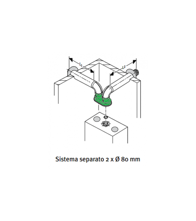 VAILLANT FLUE GAS SPLITTER FOR 80/80 CONDENSING BOILER  - 0020147470 