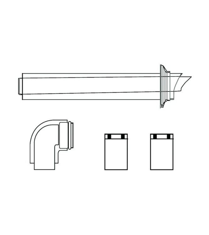 KIT SCARICO ORIZZONTALE COASSIALE 60/100 VAILLANT PER CALDAIA A CONDENSAZIONE  - 0020219517 