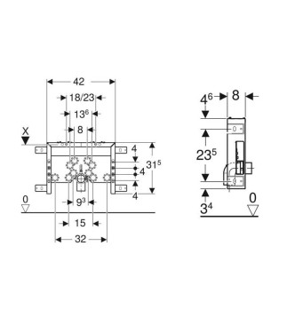 GEBERIT COMBIFIX ITALIA FOR WALL-MOUNTED BIDET - 457.608.00.5
