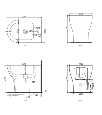 ENJOY FLOOR-MOUNTED BIDET 1F 35x53 CEMENT - EJBICM