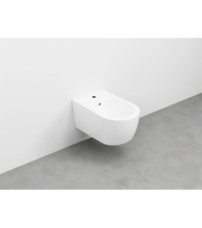 SMILE WALL-HUNG BIDET 1F WITH FASTENERS 34x53 GLOSSY WHITE - SMBSNW