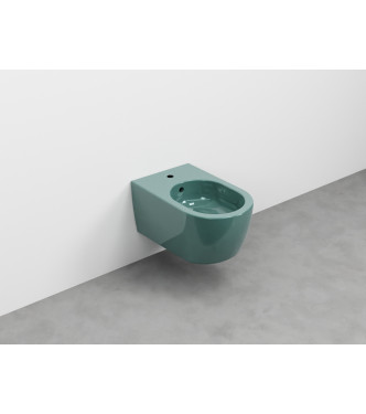 SMILE BIDET SOSPESO 1F CON FISSAGGI 34x53 SMERALDO - SMBSNWSM CERAMICA CIELO