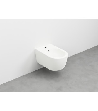 SMILE WALL-HUNG BIDET 1F WITH FASTENERS 34x53 TALCO - SMBSNWTL
