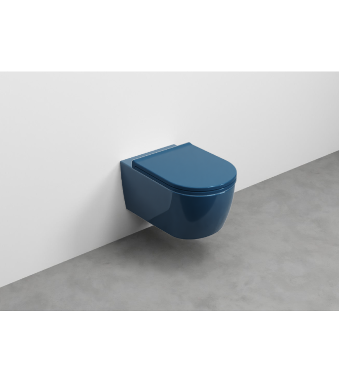 SMILE WC SOSPESO SENZA BRIDA+FISSAGGI 53x35 OLTREMARE - SMVSNWKOL CERAMICA CIELO