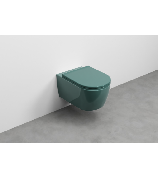 SMILE WALL-HUNG TOILET WITHOUT FLUSH PLATE + FASTENERS 53x35 EMERALD - SMVSNWKSM